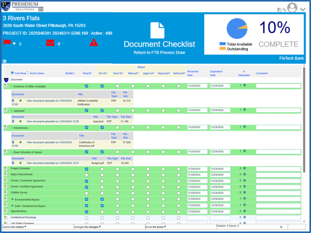 Document Checklist