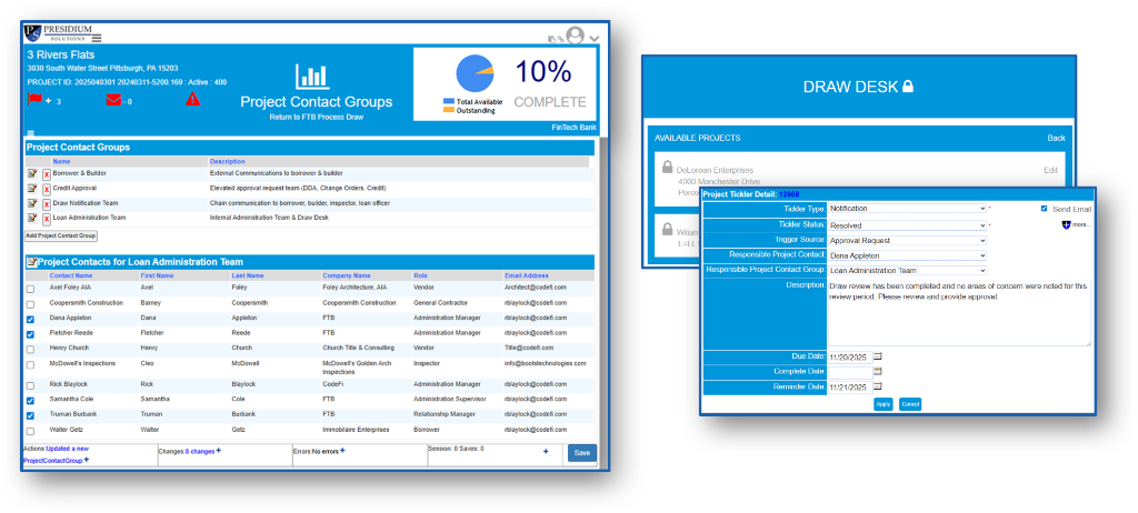 Draw Desk & Contacts